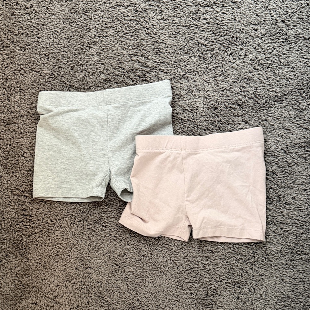 Tucker and Tate Stretch Bike Shorts - Light Gray & Pale Pink
